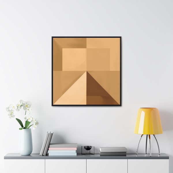 Soft Geometric Pyramid 01 in Honey Yellow Tone - Gallery Canvas Wraps, Square Frame - Image 73