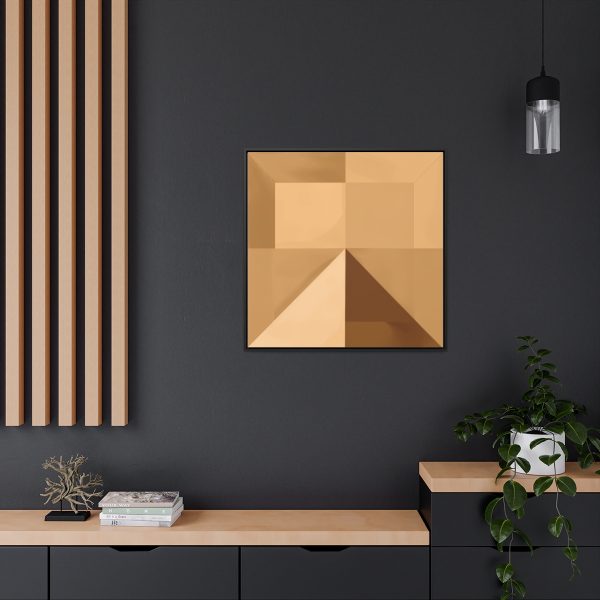 Soft Geometric Pyramid 01 in Honey Yellow Tone - Gallery Canvas Wraps, Square Frame - Image 74