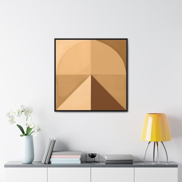 Soft Geometric Pyramid 02 in Honey Yellow Tone - Gallery Canvas Wraps, Square Frame - Image 73