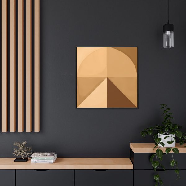 Soft Geometric Pyramid 02 in Honey Yellow Tone - Gallery Canvas Wraps, Square Frame - Image 74