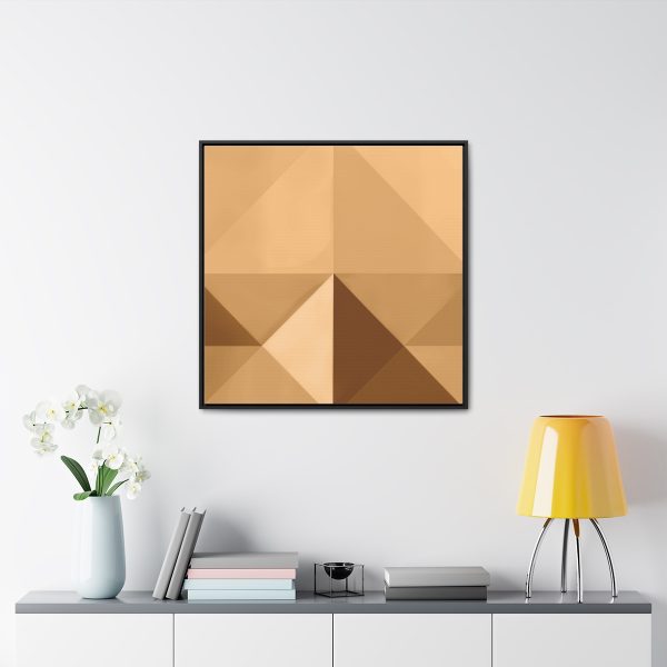 Soft Geometric Pyramid 03 in Honey Yellow Tone - Gallery Canvas Wraps, Square Frame - Image 73