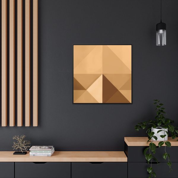 Soft Geometric Pyramid 03 in Honey Yellow Tone - Gallery Canvas Wraps, Square Frame - Image 74