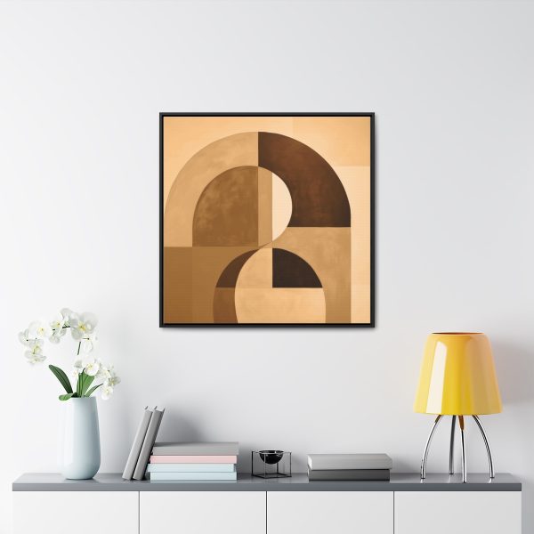 Soft Geometric Windows in Honey Yellow Tone - Gallery Canvas Wraps, Square Frame - Image 73