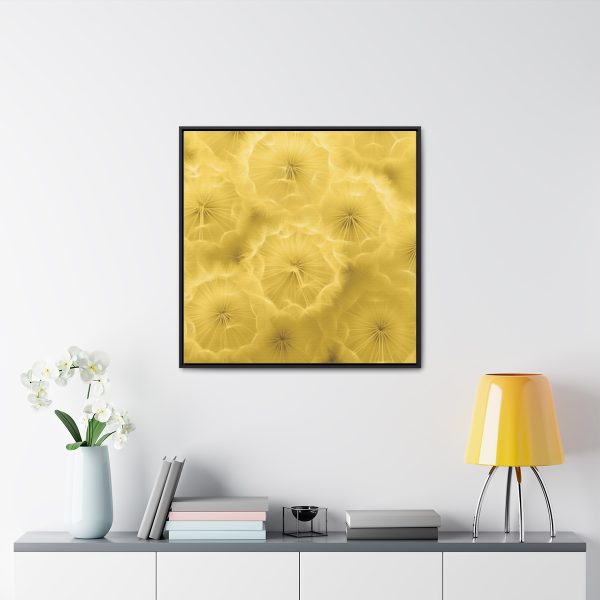 Dandelion Down Motif in Super Lemon Tone - Gallery Canvas Wraps, Square Frame - Image 73