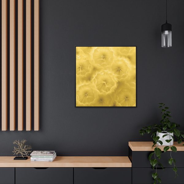 Dandelion Down Motif in Super Lemon Tone - Gallery Canvas Wraps, Square Frame - Image 74