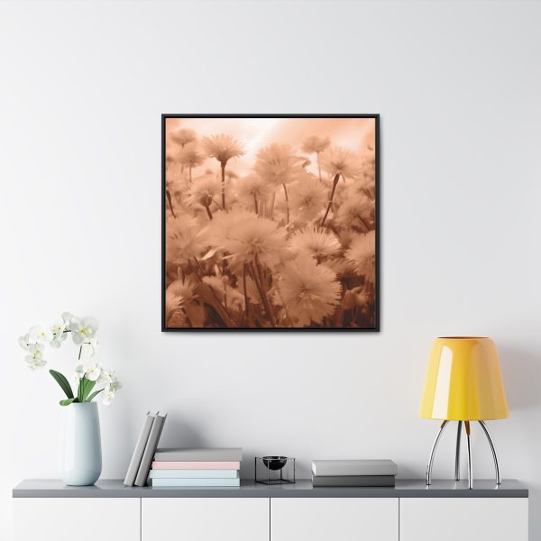 Fuzzy Dandelion Fantasy in Peach Fuzz Tone - Gallery Canvas Wraps, Square Frame - Image 73