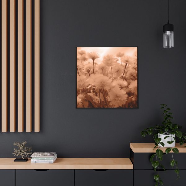 Fuzzy Dandelion Fantasy in Peach Fuzz Tone - Gallery Canvas Wraps, Square Frame - Image 74