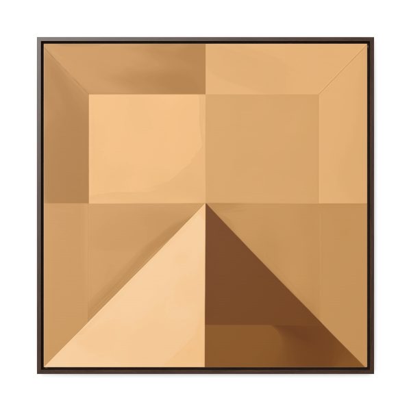 Soft Geometric Pyramid 01 in Honey Yellow Tone - Gallery Canvas Wraps, Square Frame - Image 75