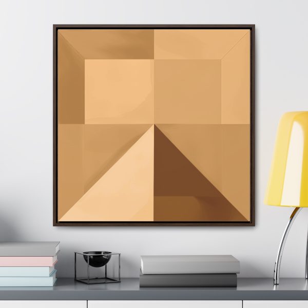 Soft Geometric Pyramid 01 in Honey Yellow Tone - Gallery Canvas Wraps, Square Frame - Image 78