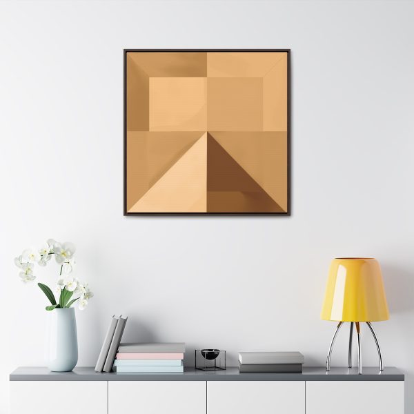 Soft Geometric Pyramid 01 in Honey Yellow Tone - Gallery Canvas Wraps, Square Frame - Image 79