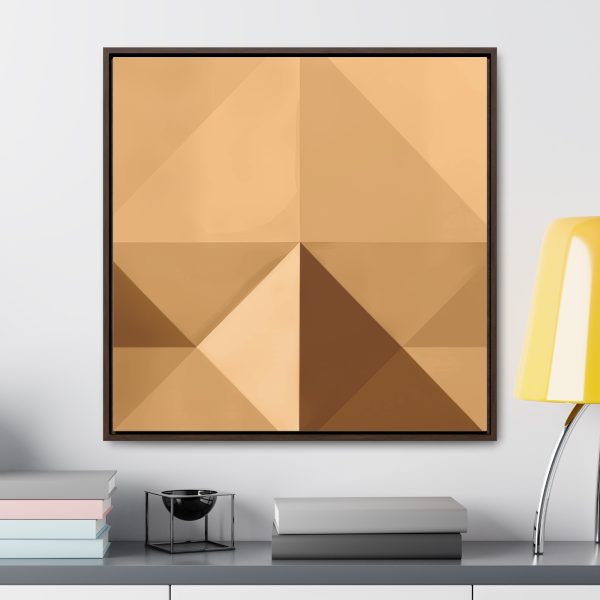 Soft Geometric Pyramid 03 in Honey Yellow Tone - Gallery Canvas Wraps, Square Frame - Image 78