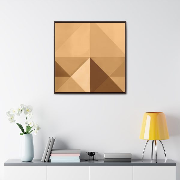 Soft Geometric Pyramid 03 in Honey Yellow Tone - Gallery Canvas Wraps, Square Frame - Image 79