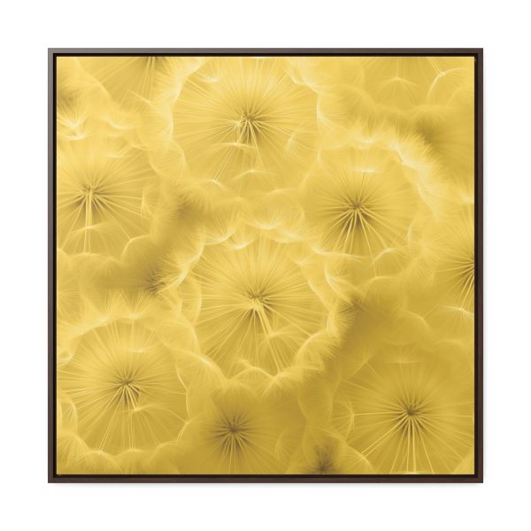 Dandelion Down Motif in Super Lemon Tone - Gallery Canvas Wraps, Square Frame - Image 75