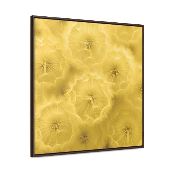 Dandelion Down Motif in Super Lemon Tone - Gallery Canvas Wraps, Square Frame - Image 76