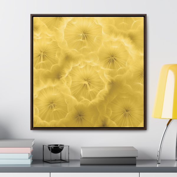 Dandelion Down Motif in Super Lemon Tone - Gallery Canvas Wraps, Square Frame - Image 78