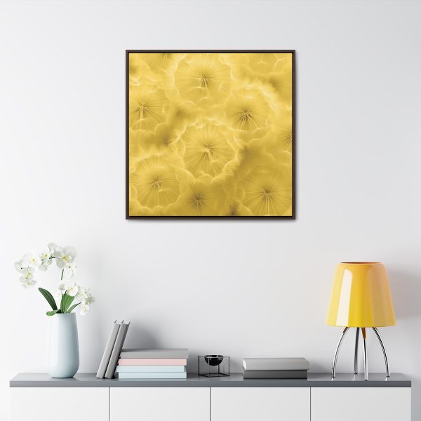 Dandelion Down Motif in Super Lemon Tone - Gallery Canvas Wraps, Square Frame - Image 79