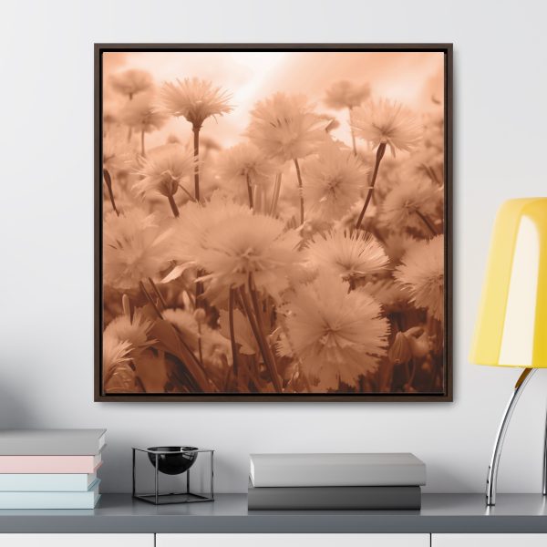 Fuzzy Dandelion Fantasy in Peach Fuzz Tone - Gallery Canvas Wraps, Square Frame - Image 78