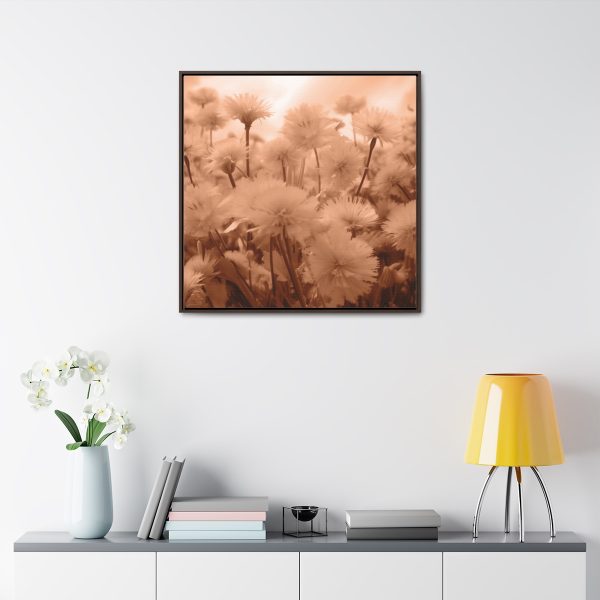 Fuzzy Dandelion Fantasy in Peach Fuzz Tone - Gallery Canvas Wraps, Square Frame - Image 79