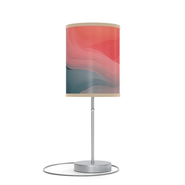 Aqueous Expression in Navy and Peachy Pastels 02 - Lamp on a Stand, US|CA plug - Image 7