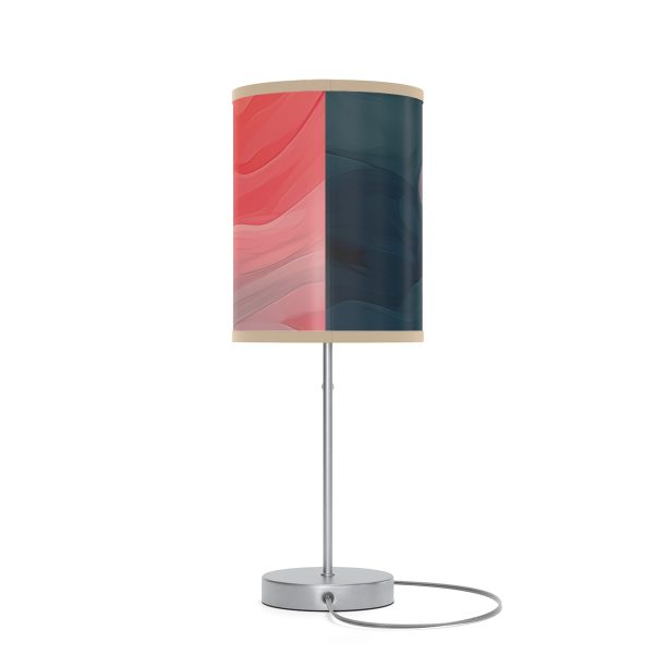 Aqueous Expression in Navy and Peachy Pastels 02 - Lamp on a Stand, US|CA plug - Image 8