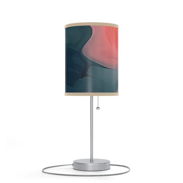 Aqueous Expression in Navy and Peachy Pastels 02 - Lamp on a Stand, US|CA plug - Image 9