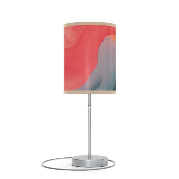 Aqueous Expression in Navy and Peachy Pastels 04 - Lamp on a Stand, US|CA plug - Image 7