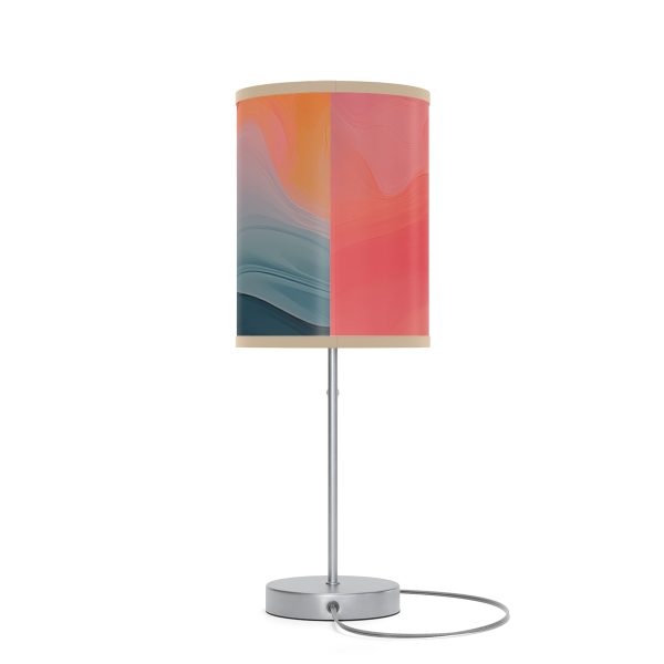 Aqueous Expression in Navy and Peachy Pastels 04 - Lamp on a Stand, US|CA plug - Image 8