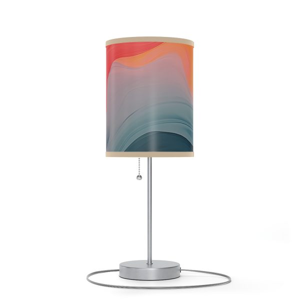 Aqueous Expression in Navy and Peachy Pastels 04 - Lamp on a Stand, US|CA plug - Image 10