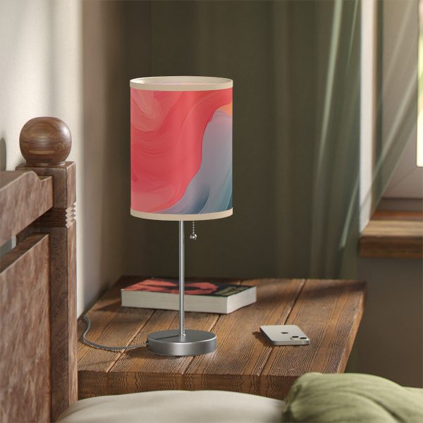 Aqueous Expression in Navy and Peachy Pastels 04 - Lamp on a Stand, US|CA plug - Image 11