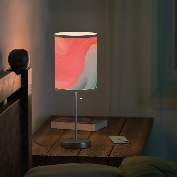 Aqueous Expression in Navy and Peachy Pastels 04 - Lamp on a Stand, US|CA plug - Image 12