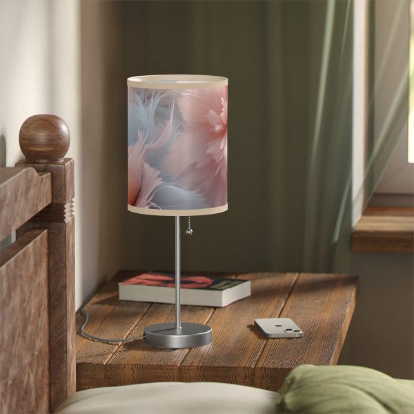 Powder Pink and Baby Blue Feathery Floral - Lamp on a Stand, US|CA plug - Image 11