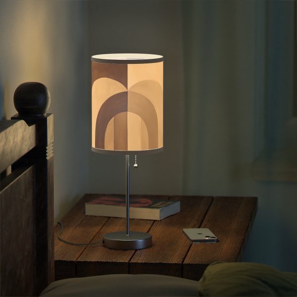 Soft Geometric Archways in Honey Yellow Tone - Lamp on a Stand, US|CA plug - Image 12