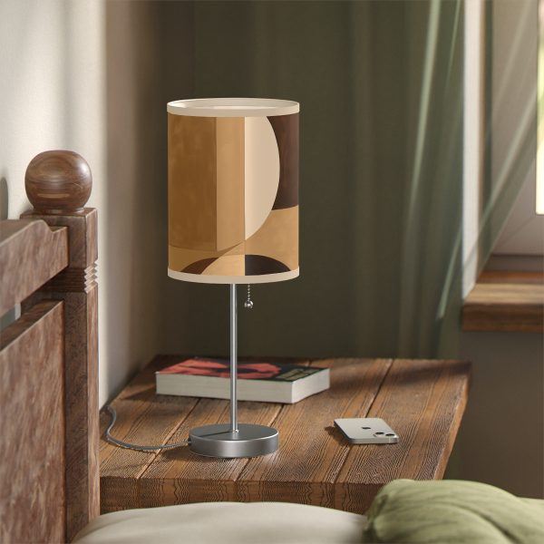 Soft Geometric Windows in Honey Yellow Tone - Lamp on a Stand, US|CA plug - Image 11