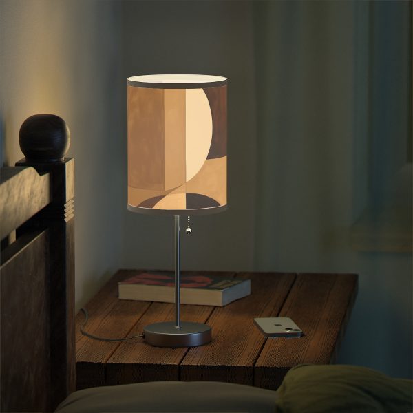 Soft Geometric Windows in Honey Yellow Tone - Lamp on a Stand, US|CA plug - Image 12