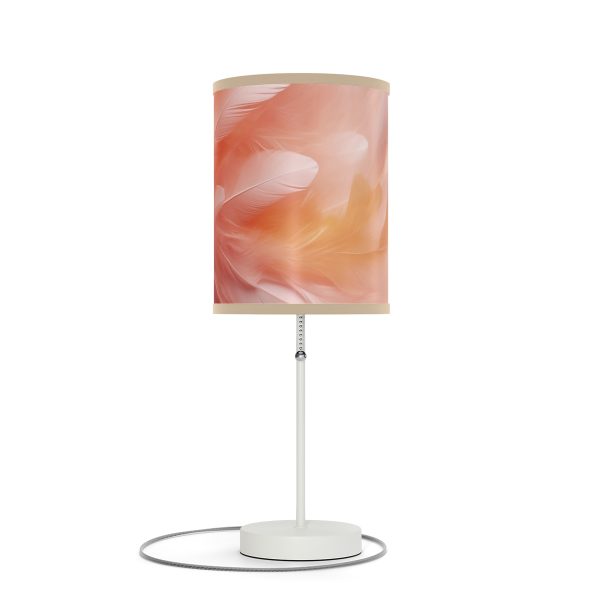 Lovely Fuzzy Feathers in Peach 02 - Lamp on a Stand, US|CA plug