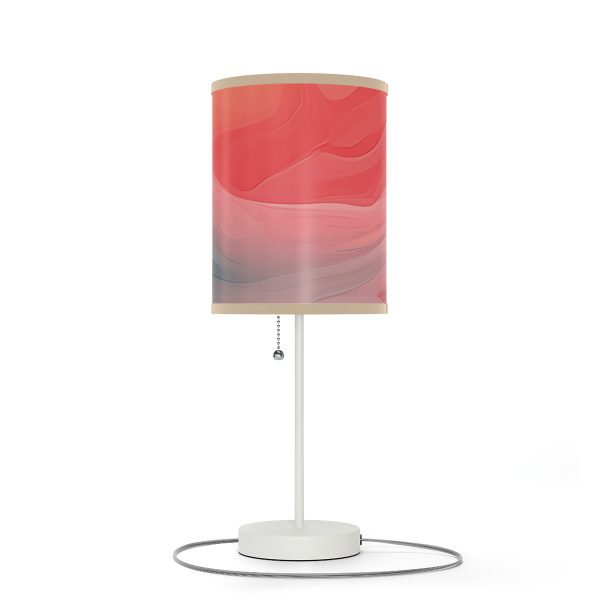 Aqueous Expression in Navy and Peachy Pastels 02 - Lamp on a Stand, US|CA plug - Image 4