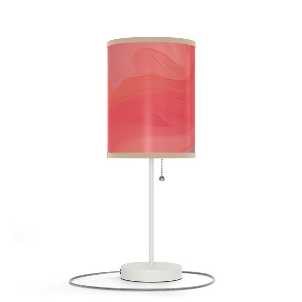 Aqueous Expression in Navy and Peachy Pastels 04 - Lamp on a Stand, US|CA plug - Image 3