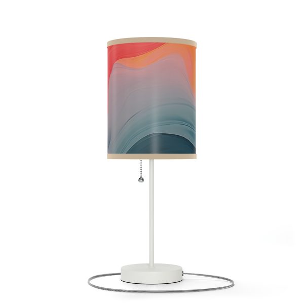 Aqueous Expression in Navy and Peachy Pastels 04 - Lamp on a Stand, US|CA plug - Image 4