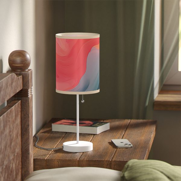 Aqueous Expression in Navy and Peachy Pastels 04 - Lamp on a Stand, US|CA plug - Image 5