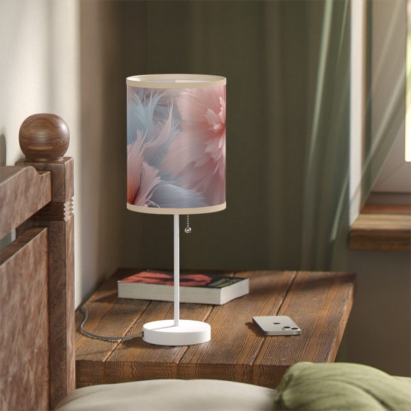 Powder Pink and Baby Blue Feathery Floral - Lamp on a Stand, US|CA plug - Image 17