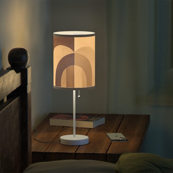 Soft Geometric Archways in Honey Yellow Tone - Lamp on a Stand, US|CA plug - Image 6