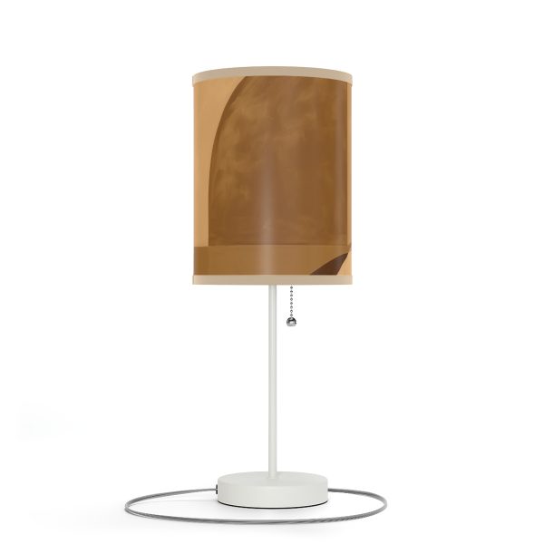 Soft Geometric Windows in Honey Yellow Tone - Lamp on a Stand, US|CA plug - Image 3