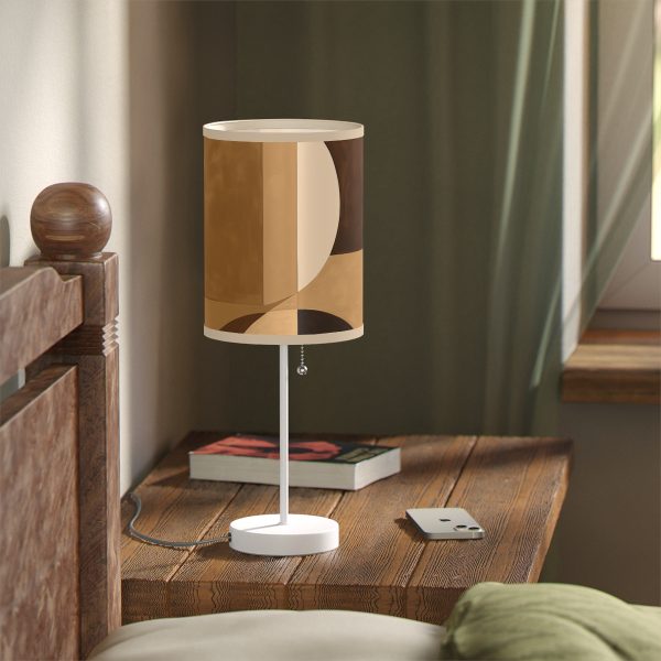 Soft Geometric Windows in Honey Yellow Tone - Lamp on a Stand, US|CA plug - Image 5