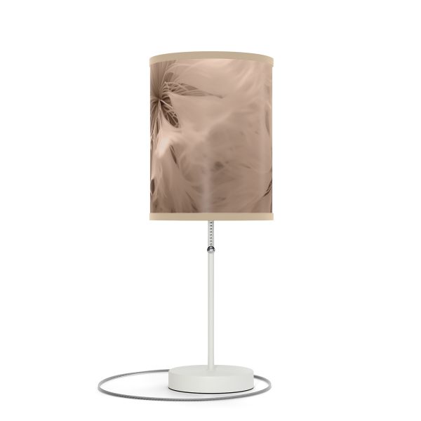 Soft Fantasy Feather Puffs in Peach Puree Tone - Lamp on a Stand, US|CA plug