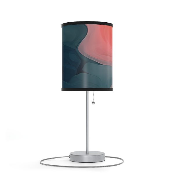 Aqueous Expression in Navy and Peachy Pastels 02 - Lamp on a Stand, US|CA plug - Image 15