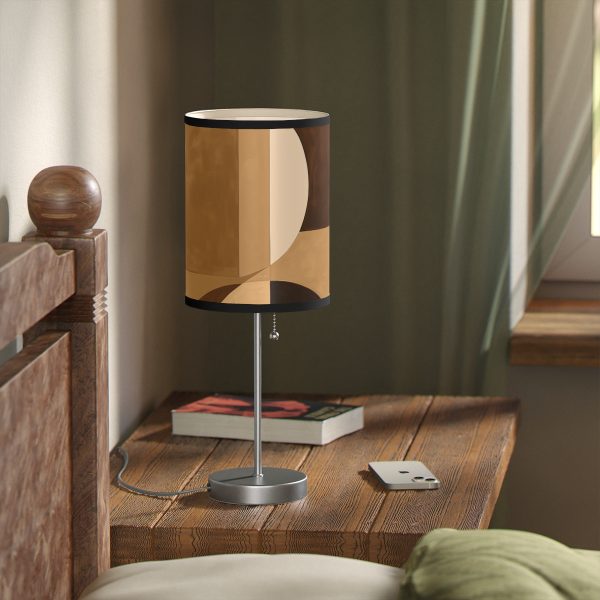 Soft Geometric Windows in Honey Yellow Tone - Lamp on a Stand, US|CA plug - Image 17