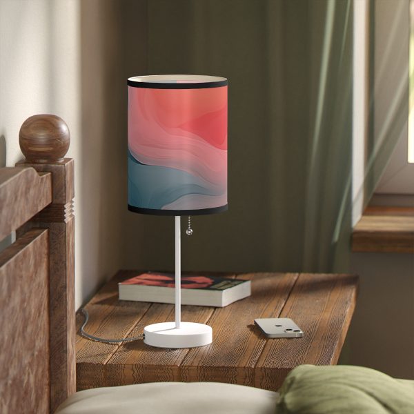 Aqueous Expression in Navy and Peachy Pastels 02 - Lamp on a Stand, US|CA plug - Image 23