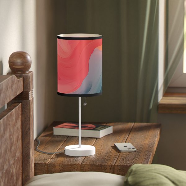 Aqueous Expression in Navy and Peachy Pastels 04 - Lamp on a Stand, US|CA plug - Image 23