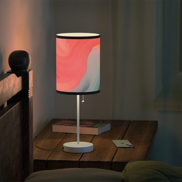 Aqueous Expression in Navy and Peachy Pastels 04 - Lamp on a Stand, US|CA plug - Image 24