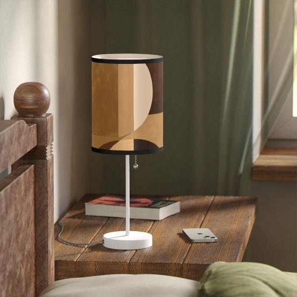 Soft Geometric Windows in Honey Yellow Tone - Lamp on a Stand, US|CA plug - Image 23